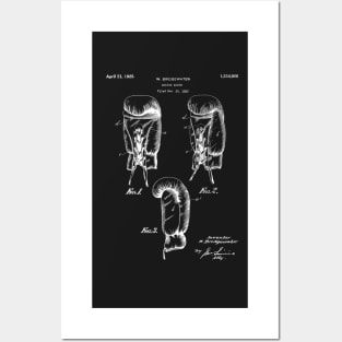 Boxing Gloves Patent - Boxer Trainer Coach Gym Art - Black Chalkboard Posters and Art